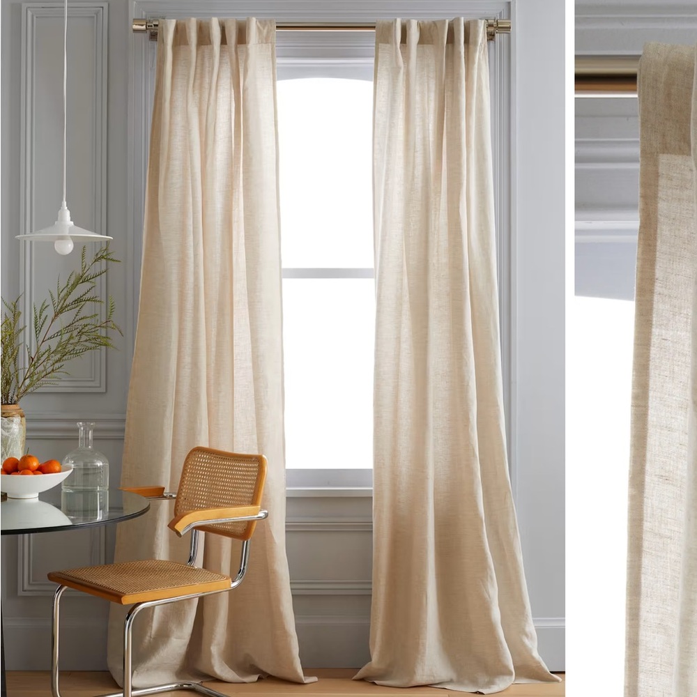 Quince European Linen light filtering Curtain in flax